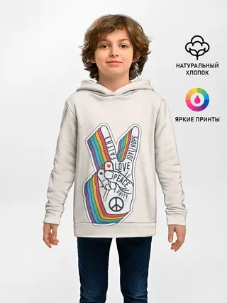 Детское худи / PEACE and LOVE | МИР и ЛЮБОВЬ