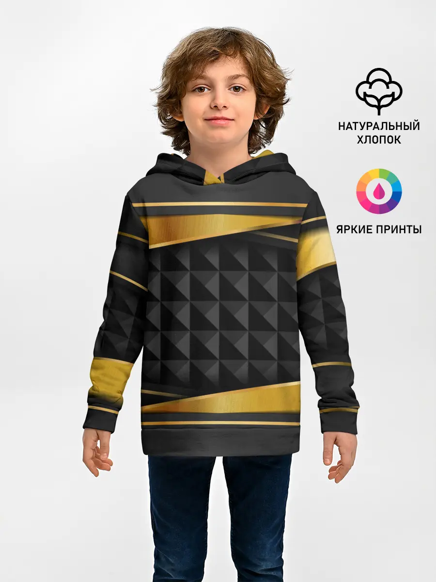 Детское худи / 3D luxury black gold Плиты 3Д