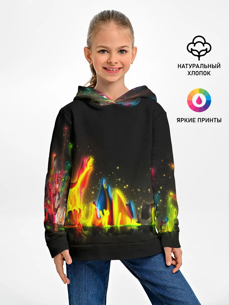 Детское худи / КРАСКИ В НЕОНЕ