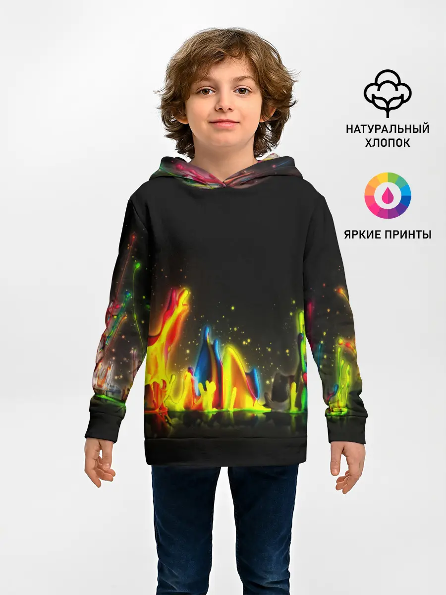 Детское худи / КРАСКИ В НЕОНЕ