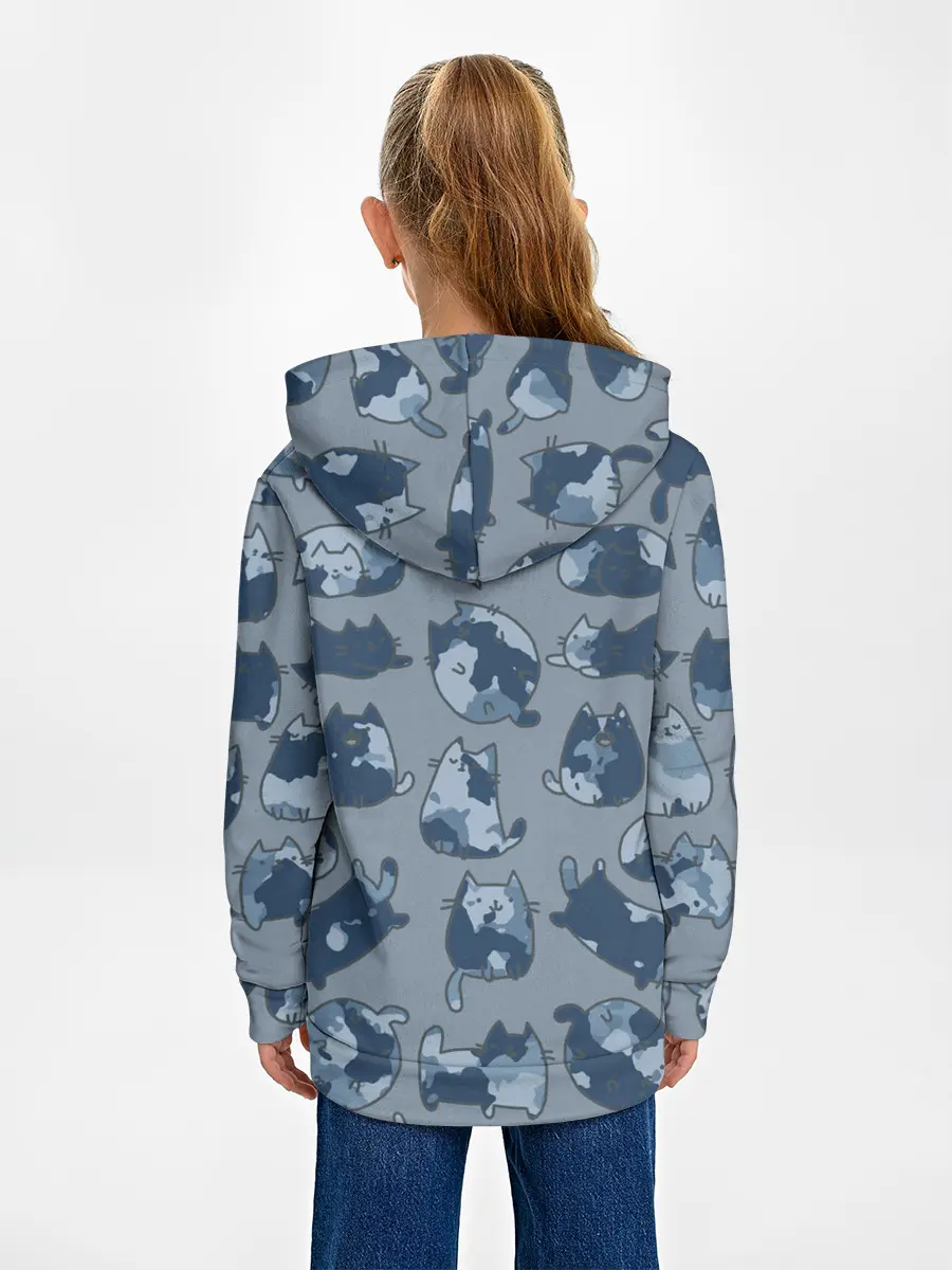 Детское худи / Камуфляж с котиками