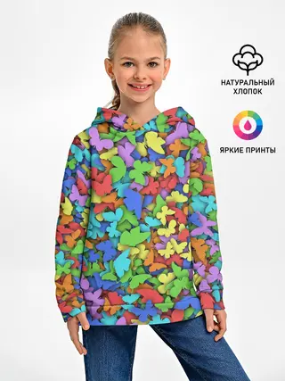 Детское худи / Разноцветные бабочки