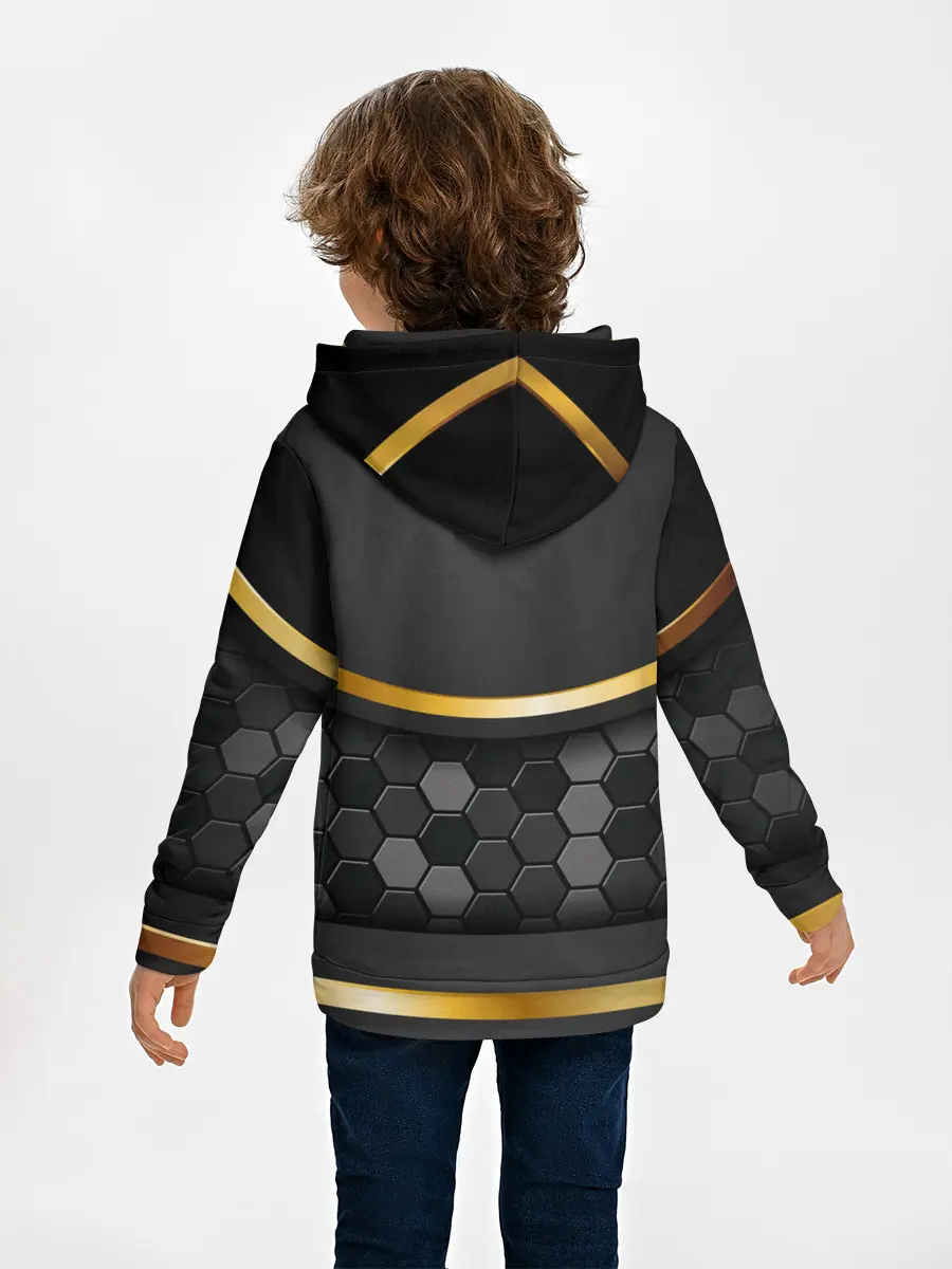 Детское худи / 3D ТЕМНАЯ БРОНЯ С ЗОЛОТОМ