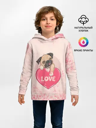 Детское худи / Love Pug | Люблю мопса