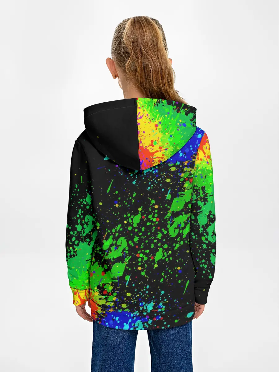 Детское худи / Врывающийся Монки. Радужный фон