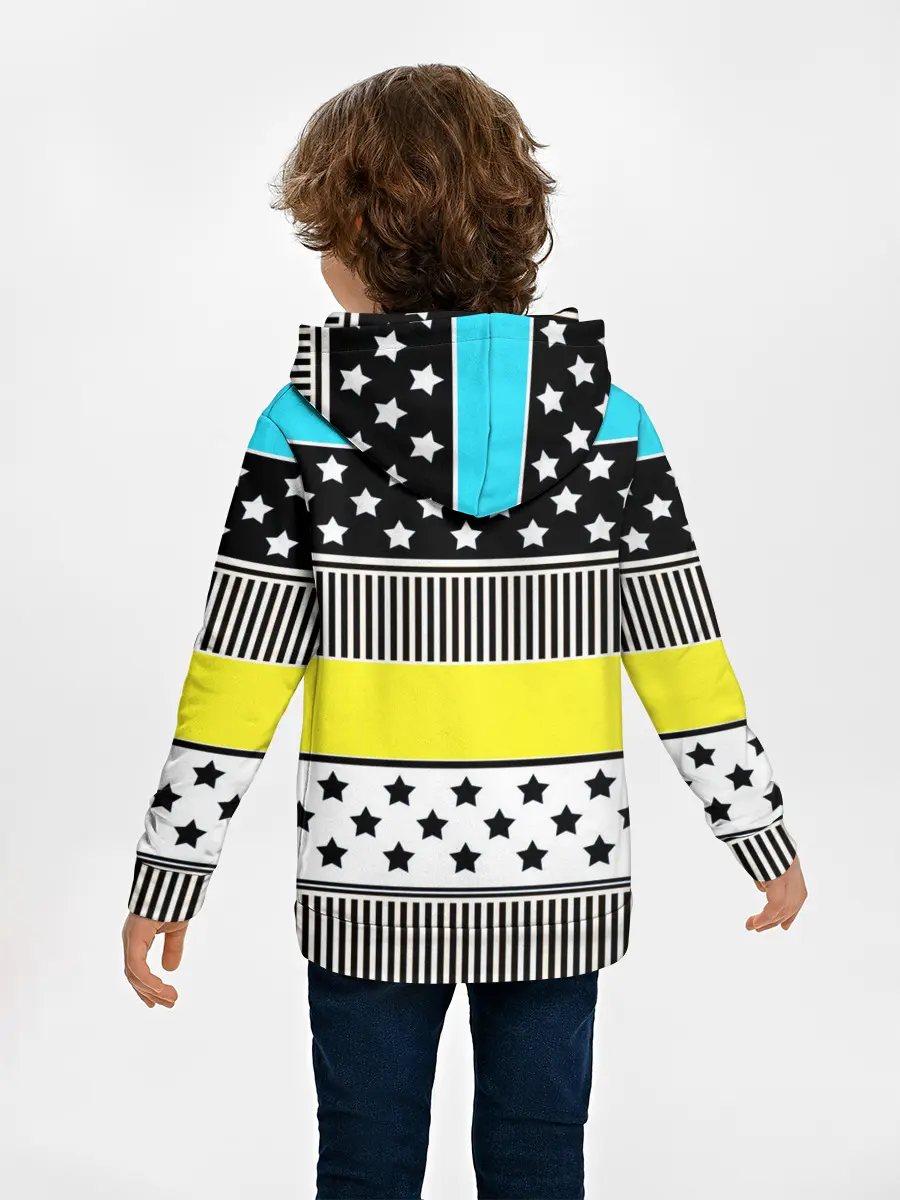 Детское худи / Неоновый яркий полосатый узор