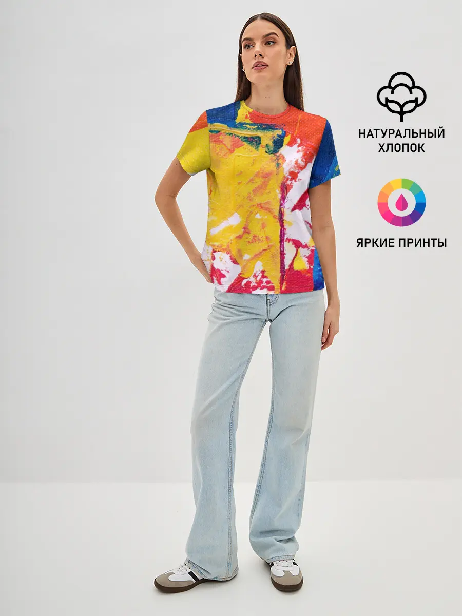 Женская базовая футболка / Красочное счастье