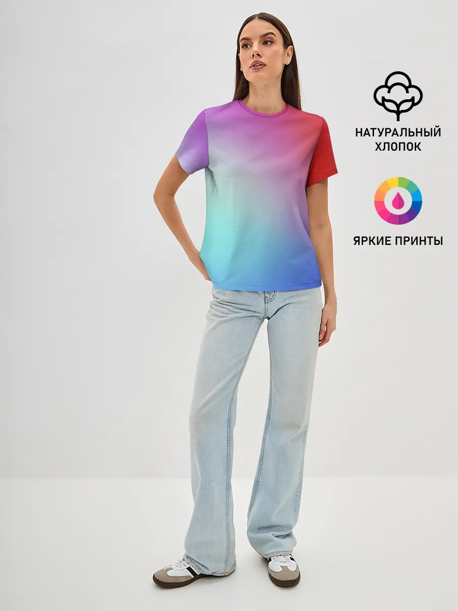 Женская базовая футболка / Colorful Gradient