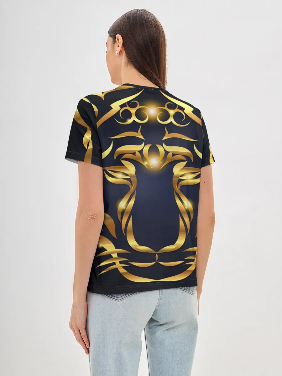 Женская базовая футболка / Золотой символ года Тигр