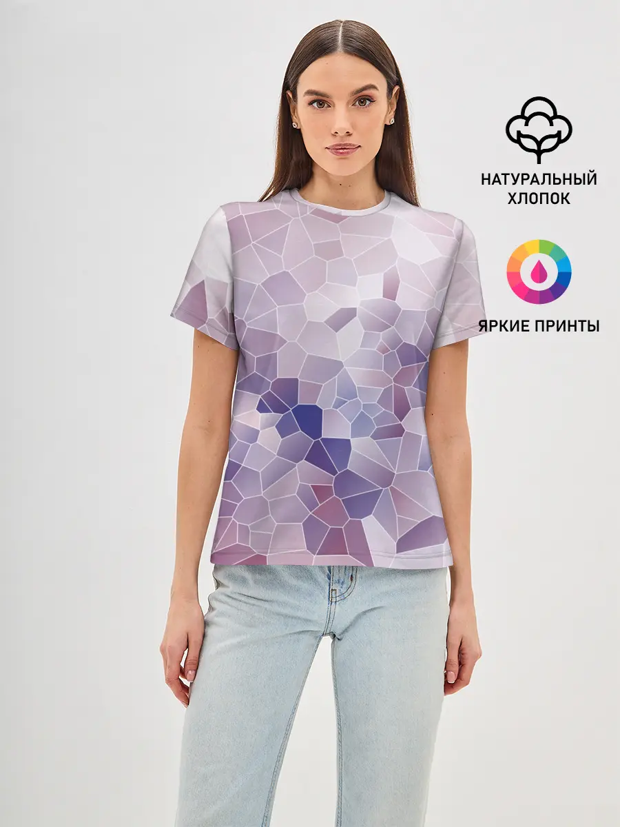 Женская базовая футболка / Узор Мозаика
