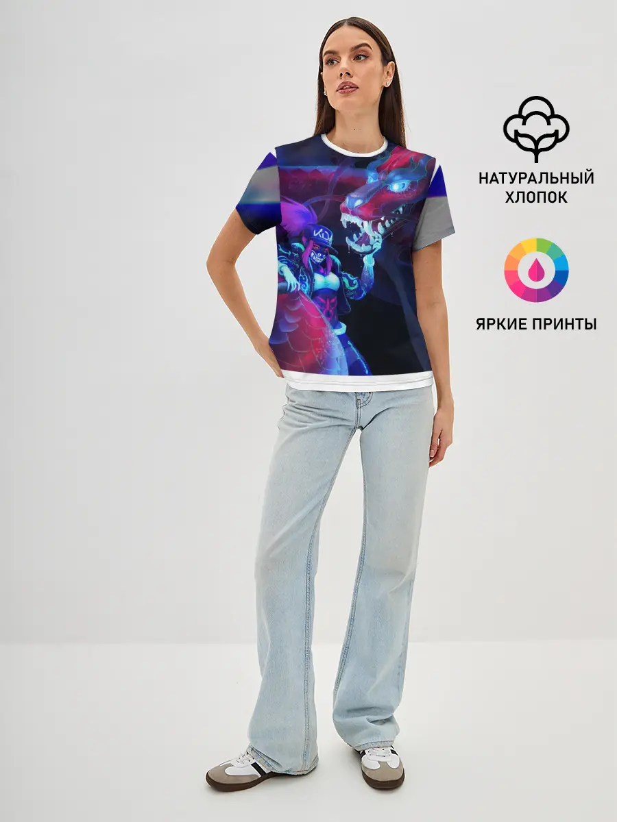 Женская базовая футболка / League of legends Akali KDA