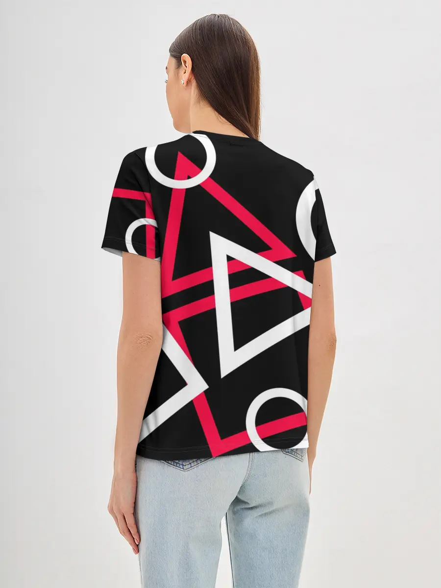 Женская базовая футболка / Игра в кальмара -маска ведущего