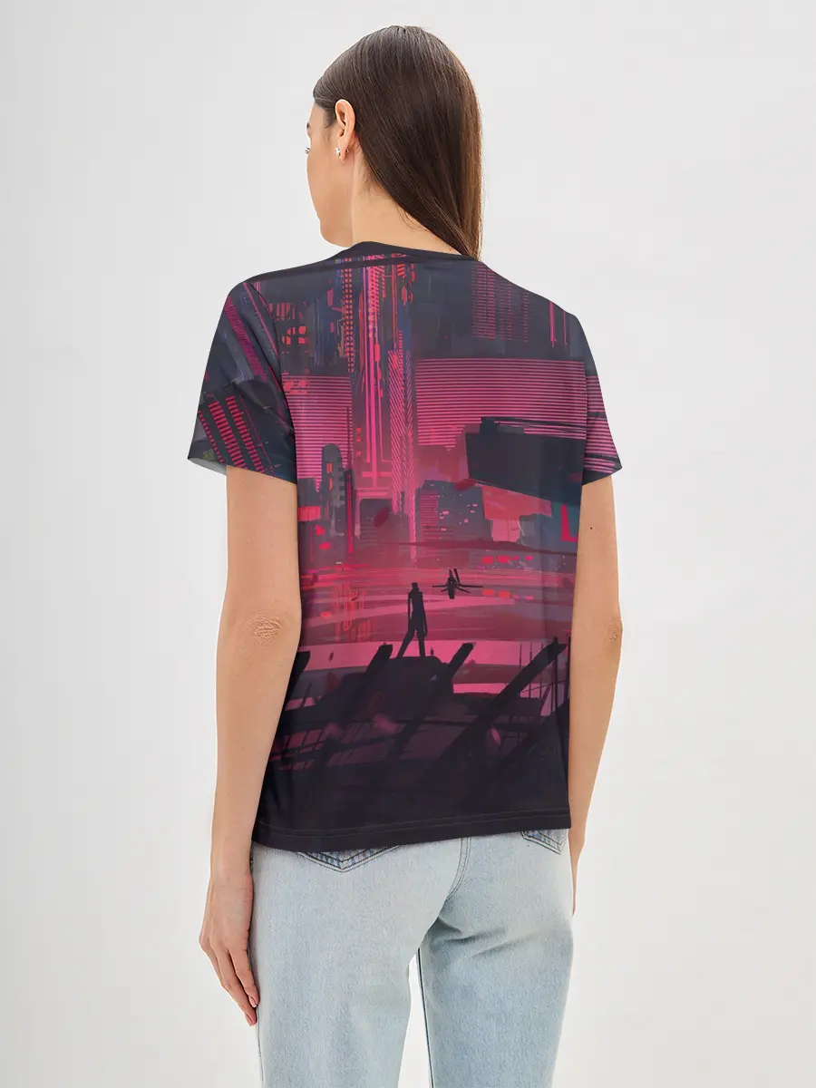 Женская базовая футболка / Город Будущего