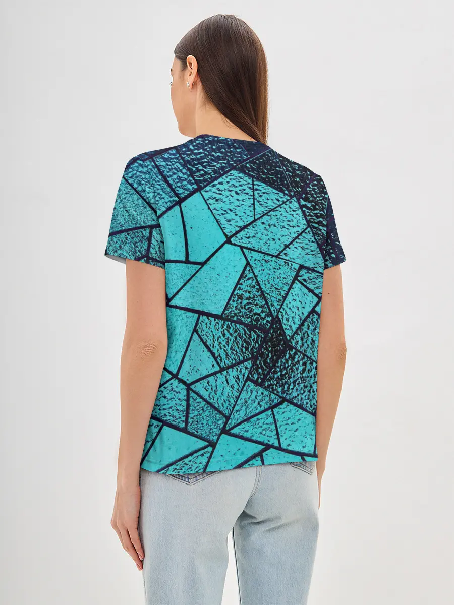 Женская базовая футболка / НЕОНОВЫЙ ВИТРАЖ