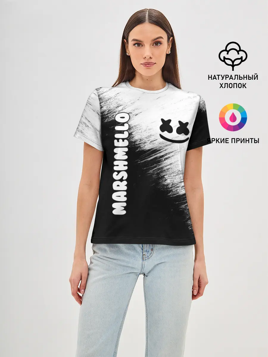 Женская базовая футболка / Marshmello 3