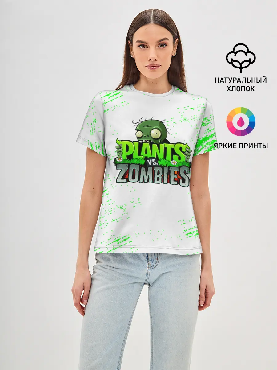 Женская базовая футболка / Plants vs. Zombies