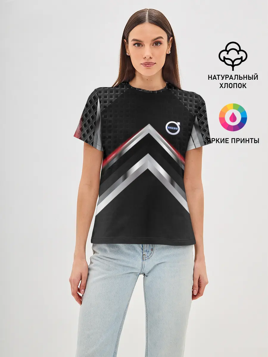 Женская базовая футболка / Volvo abstract line