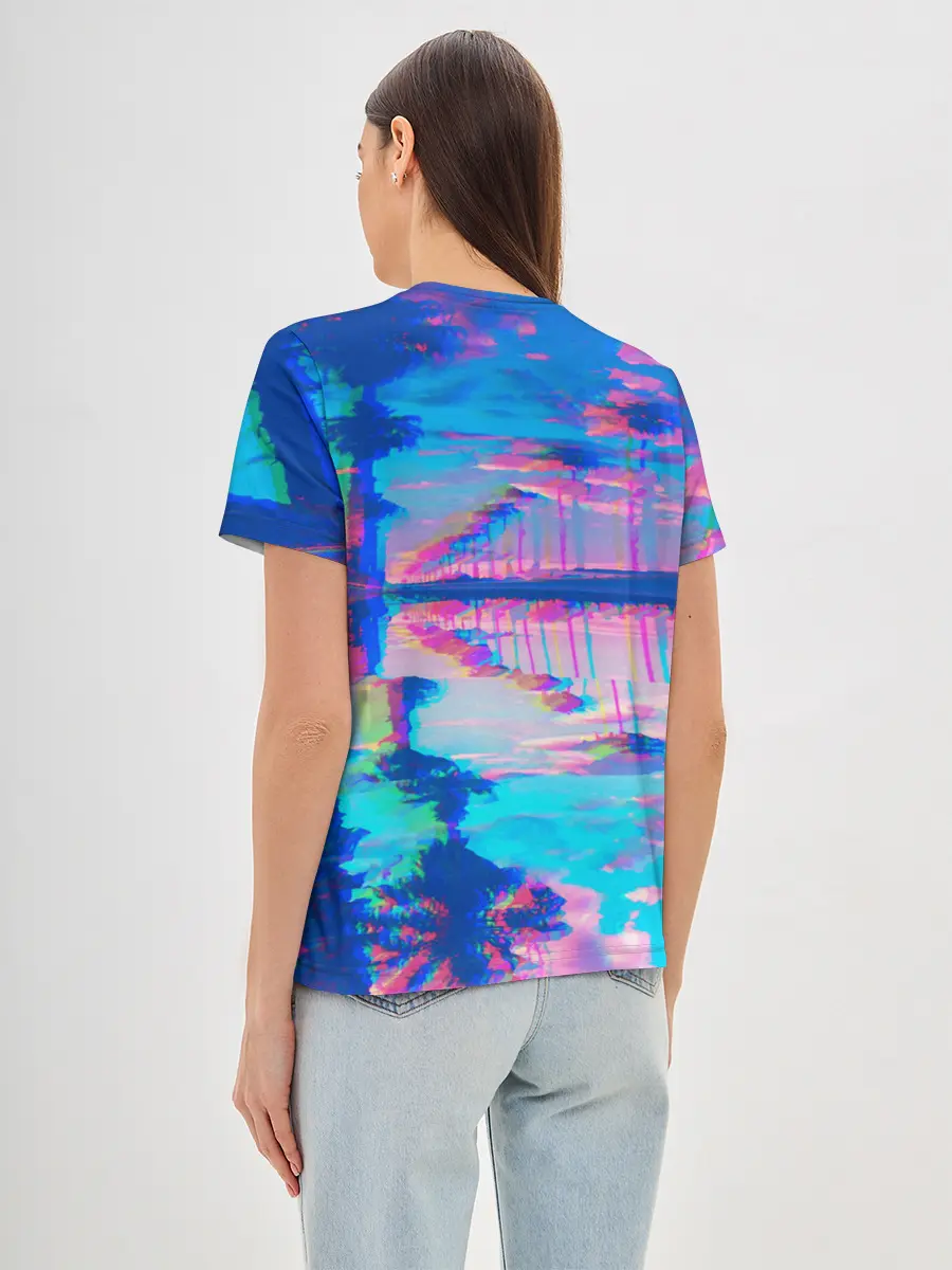 Женская базовая футболка / ГАВАЙИ ГЛИТЧ