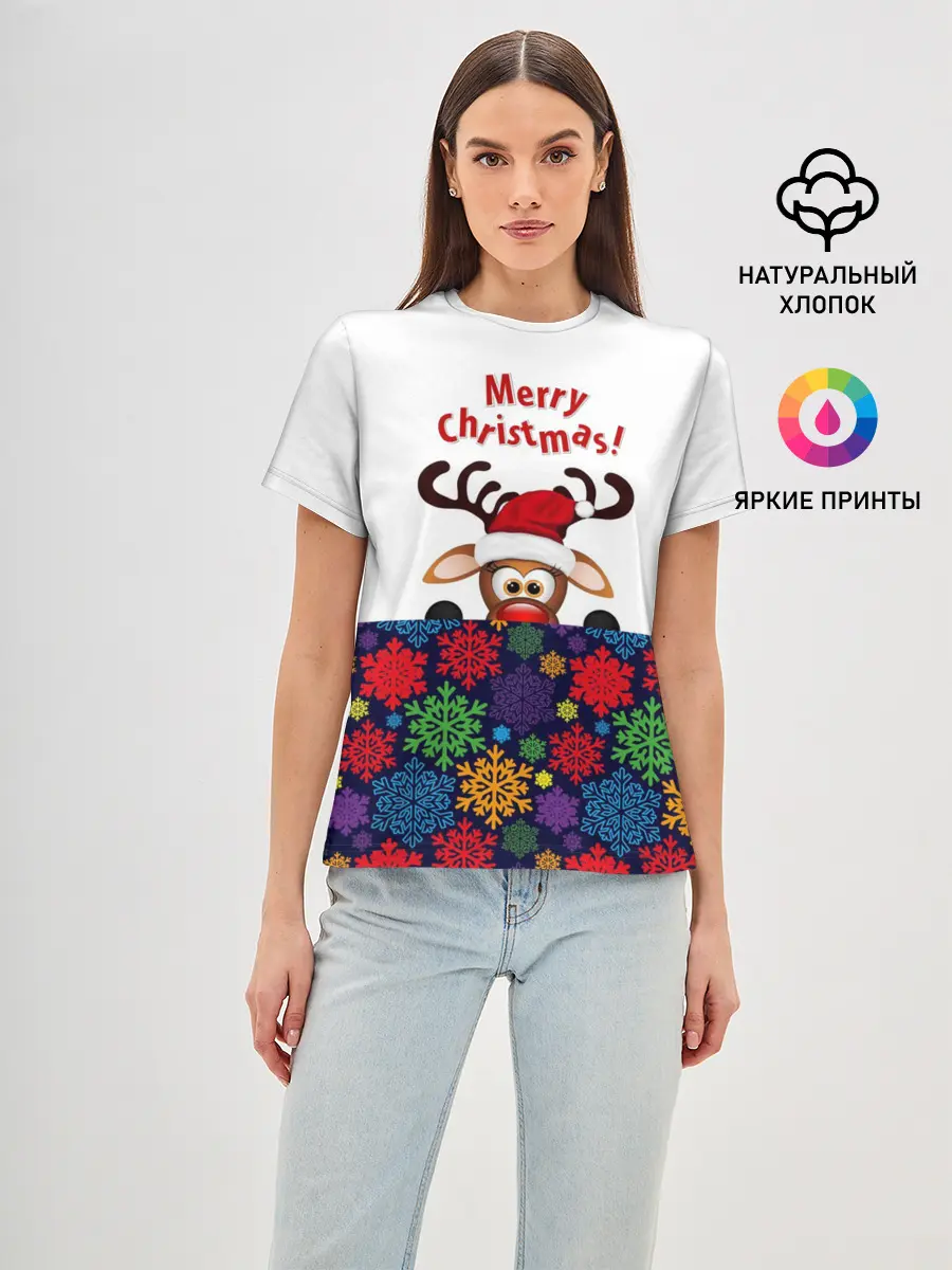 Женская базовая футболка / Merry Christmas
