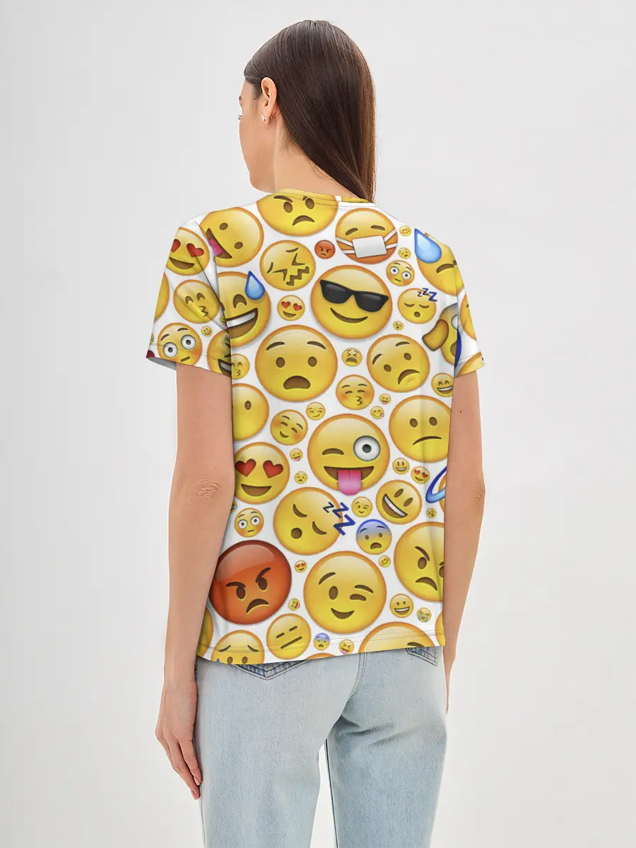 Женская базовая футболка / Смайлы.