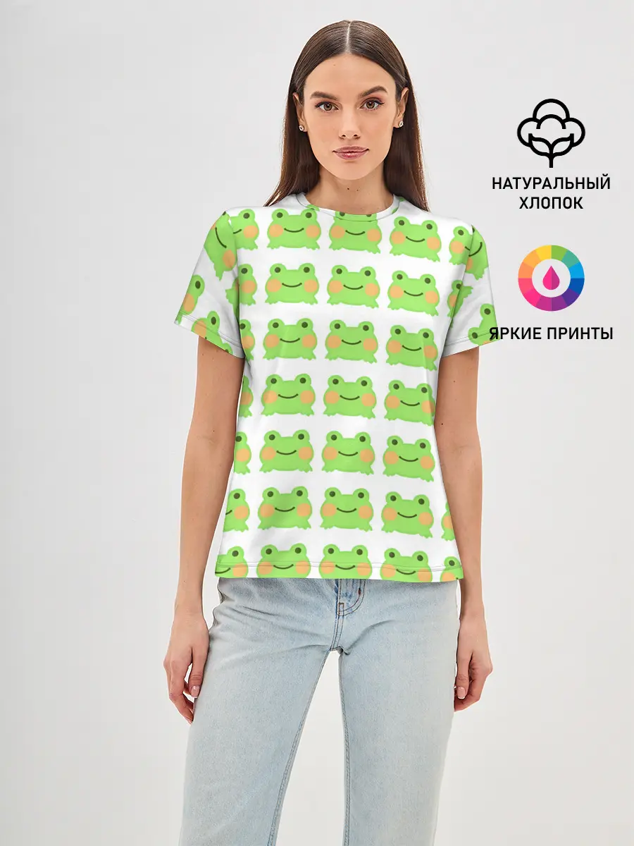 Женская базовая футболка / лягушка