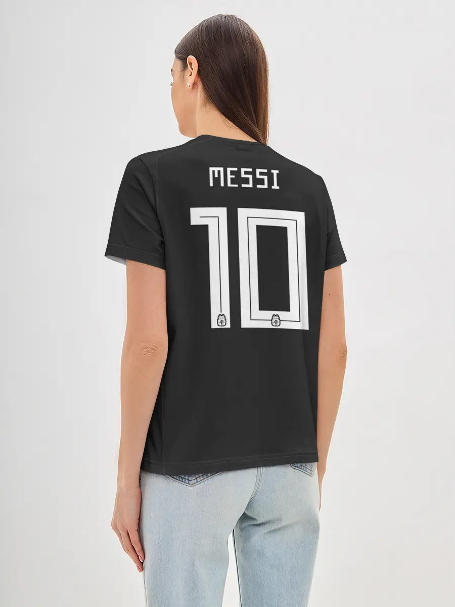 Женская базовая футболка / Месси ЧМ 2018 гостевая
