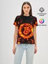 Женская базовая футболка / BITCOIN / БИТКОИН / ОГОНЬ