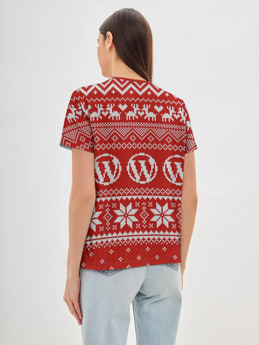 Женская базовая футболка / Вязаный рисунок