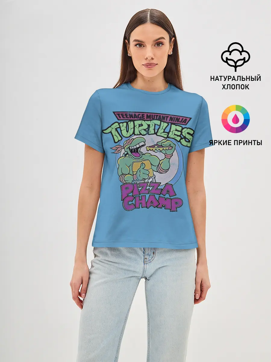 Женская базовая футболка / Любитель пиццы