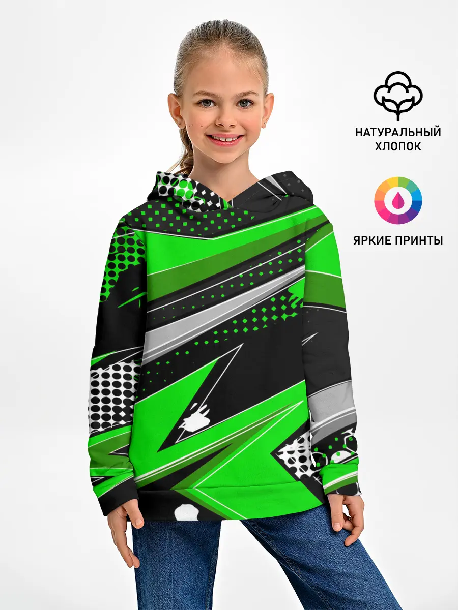 Детское худи / Зеленая краска