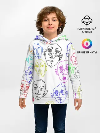 Детское худи / Цветные лица