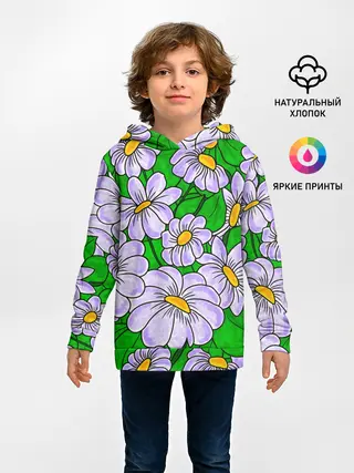 Детское худи / Цветы Лавандовые ромашки