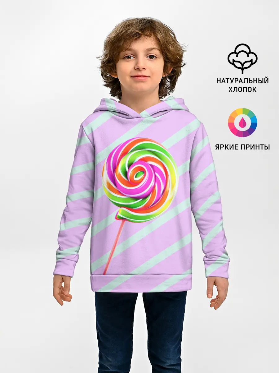 Детское худи / Леденец графический фон