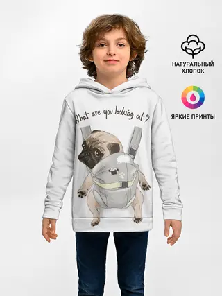 Детское худи / Мопс в рюкзаке