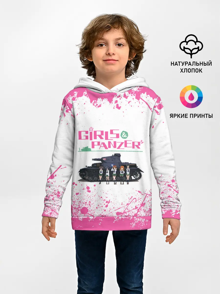 Детское худи / Девушки и танки | Pink