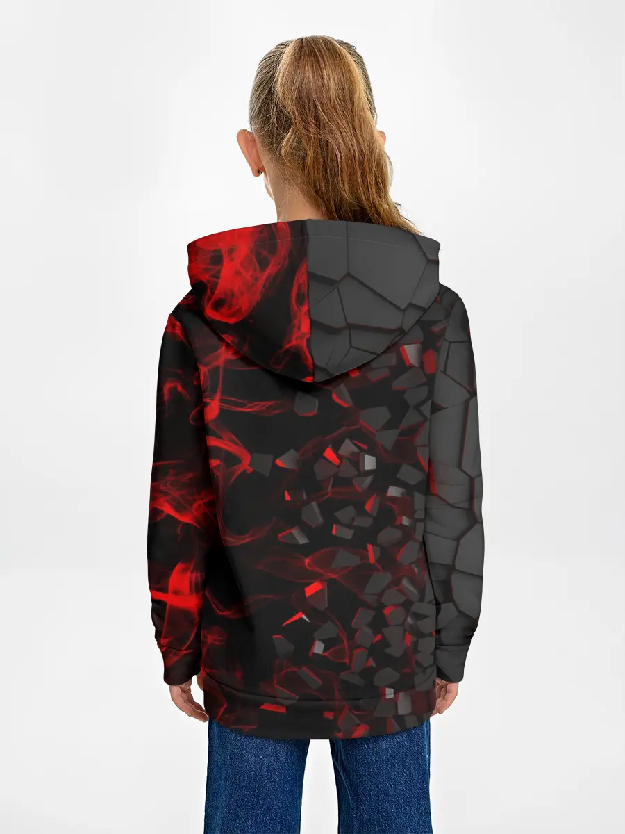 Детское худи / 3Д Разлом | 3D Плиты и огонь