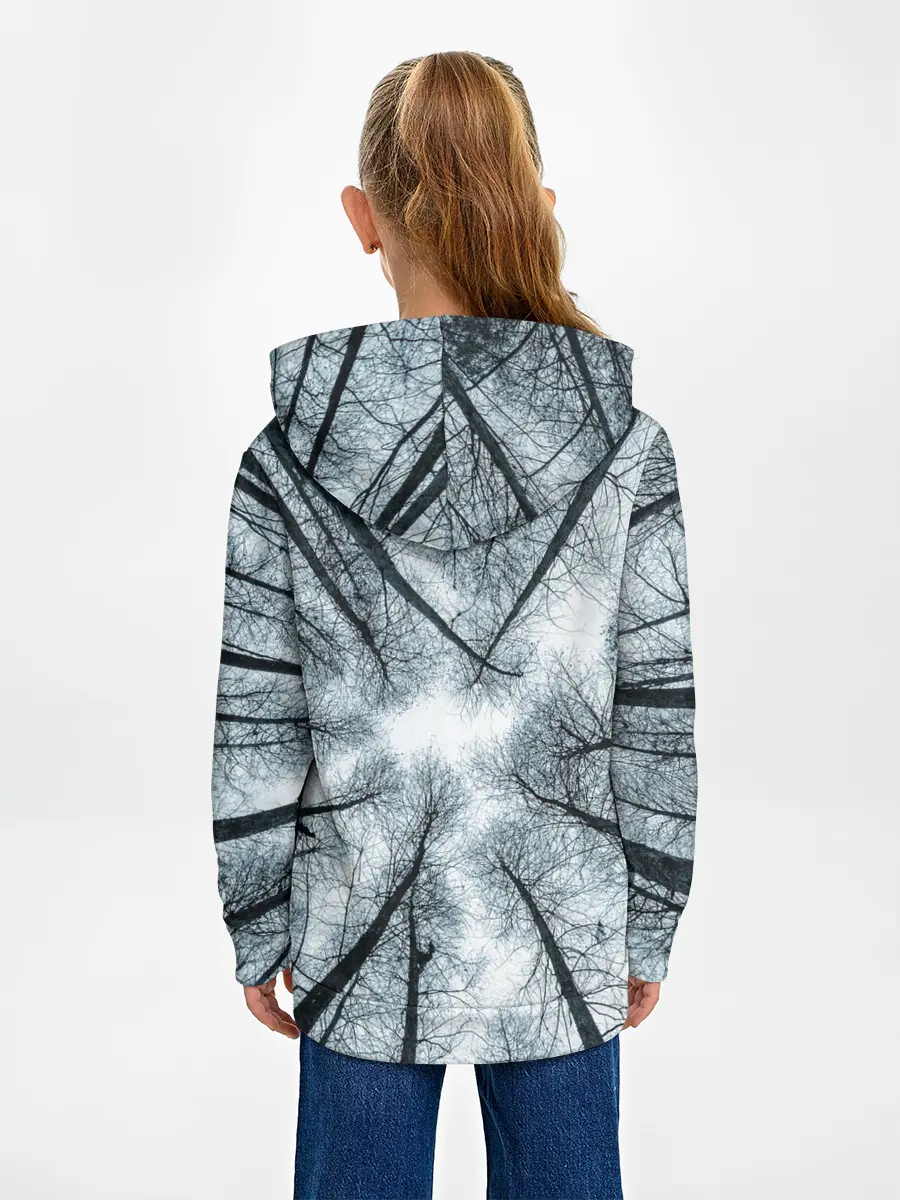 Детское худи / Деревья вид снизу мрачный