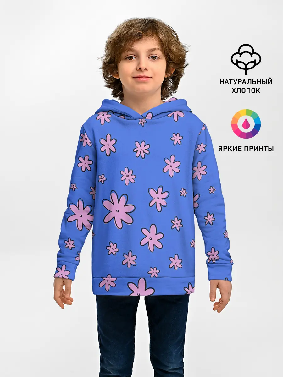 Детское худи / Цветочки рисованные