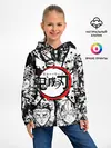 Детское худи / Kimetsu no yaiba чернобелый коллаж