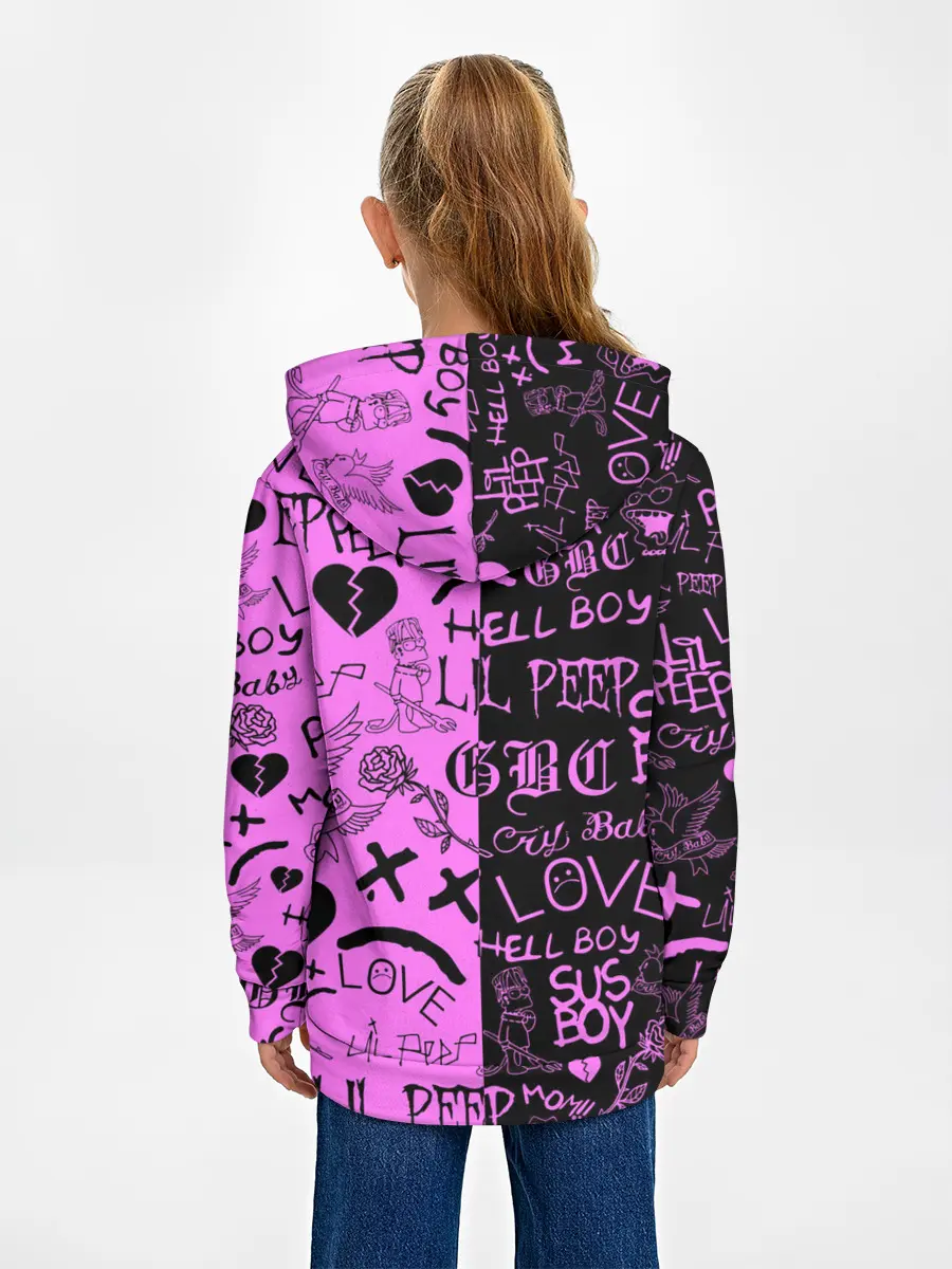 Детское худи / LIL PEEP LOGOBOMBING BLACK PINK
