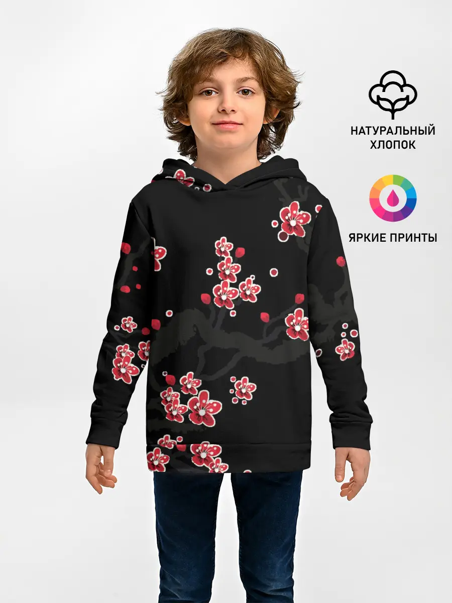 Детское худи / САКУРА ЦВЕТЁТ И БЛАГАУХАЕТ