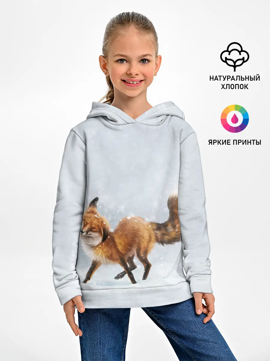 Детское худи / Зимняя лисичка