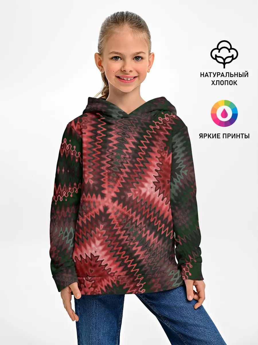 Детское худи / Серо-коричневый узор