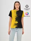 Женская базовая футболка / ЧЕРНО ЖЕЛТЫЙ ГРАНЖ | GRUNGE