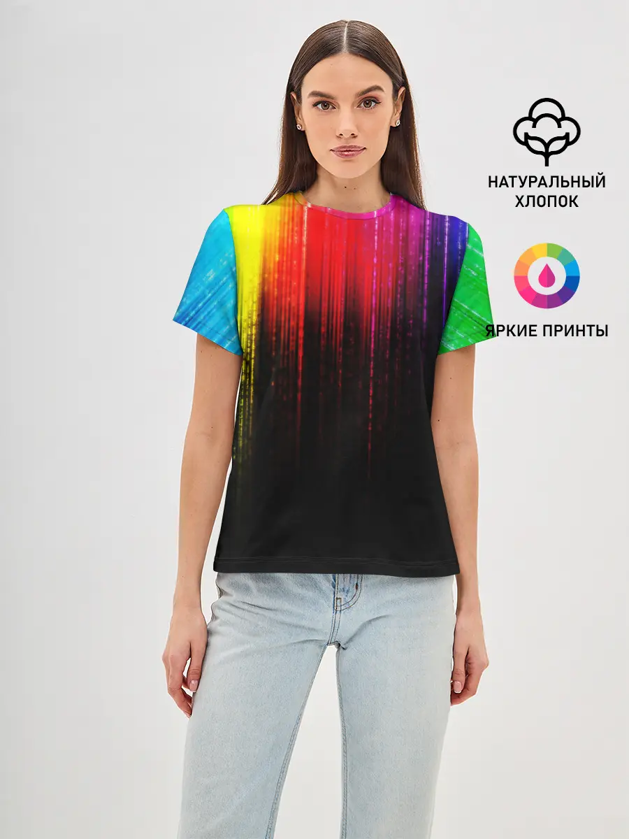Женская базовая футболка / КРАСКИ ГРАДИЕНТ