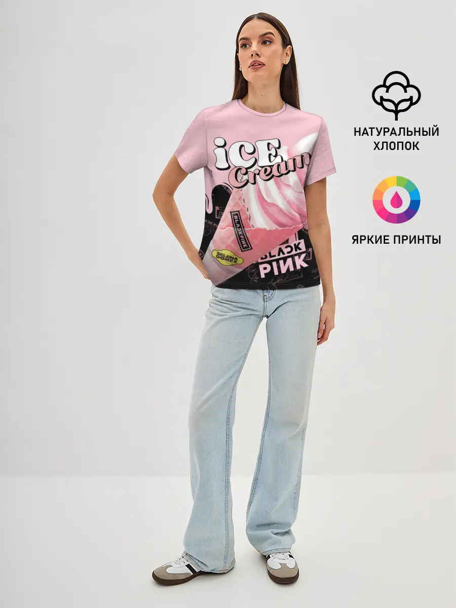 Женская базовая футболка / BLACKPINK ICE CREAM