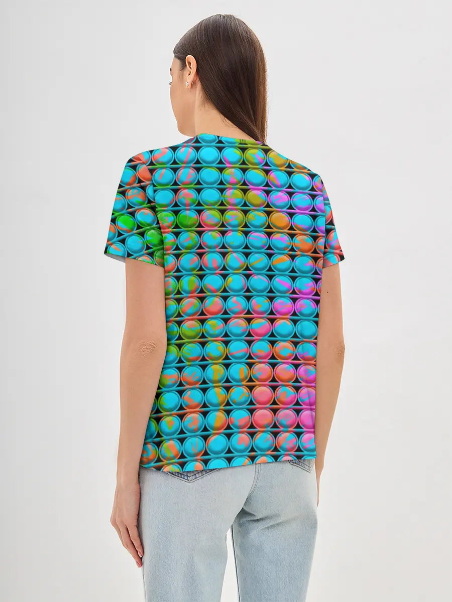 Женская базовая футболка / POP IT | Взрыв Красок