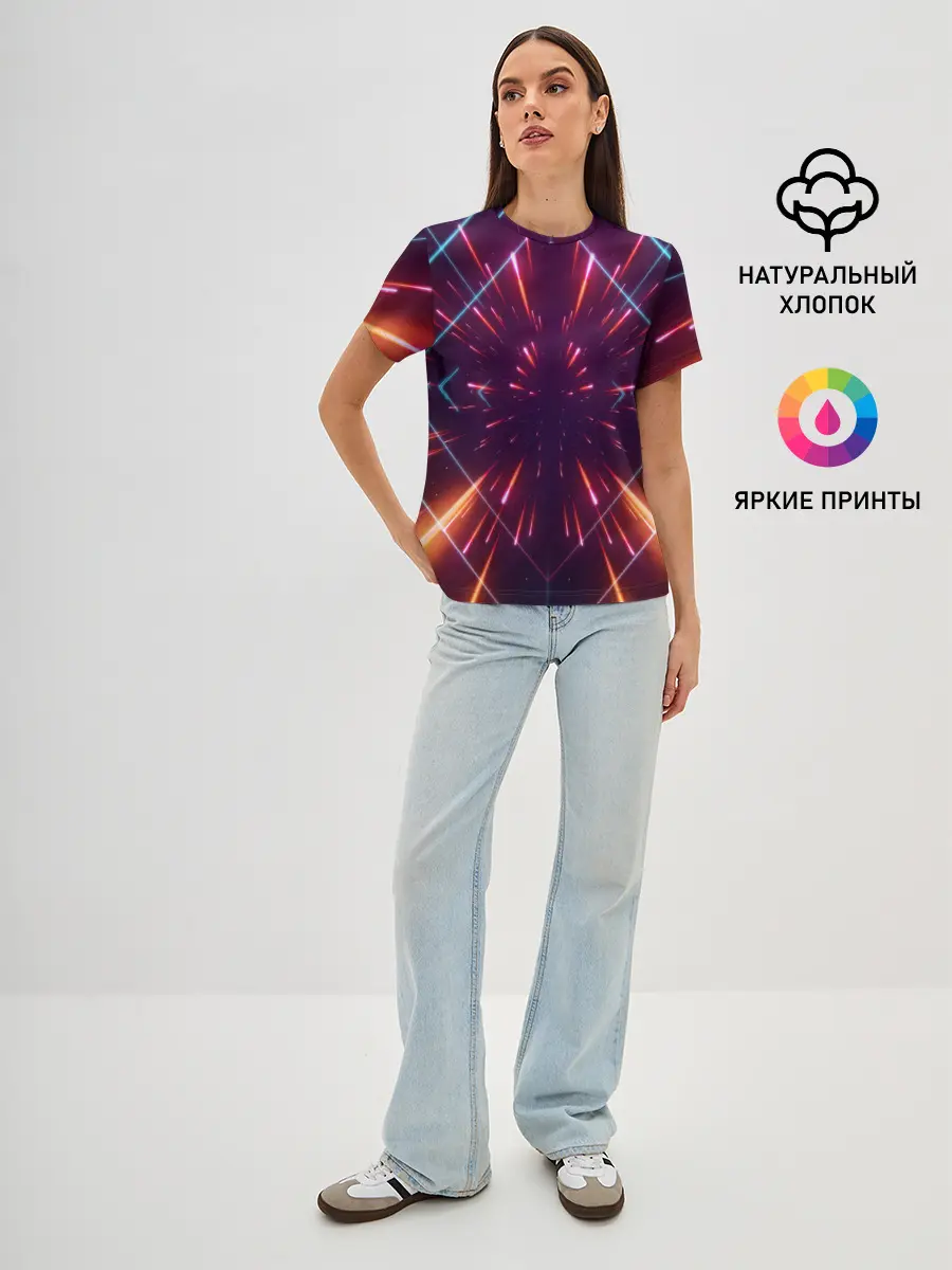 Женская базовая футболка / SYNTHWAVE / RETROWAVE