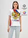 Женская базовая футболка / Россия Триколор