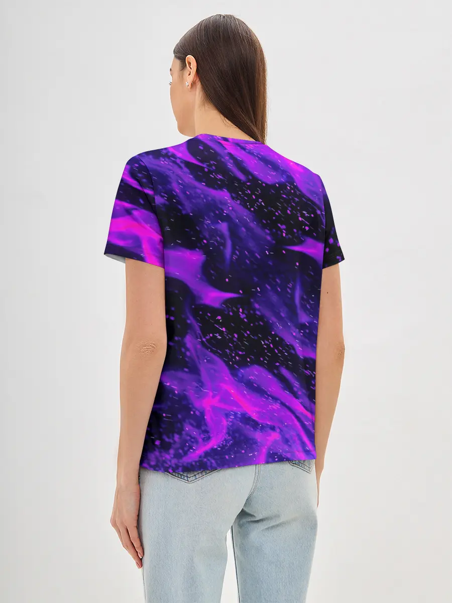 Женская базовая футболка / ФИОЛЕТОВЫЙ ОГОНЬ